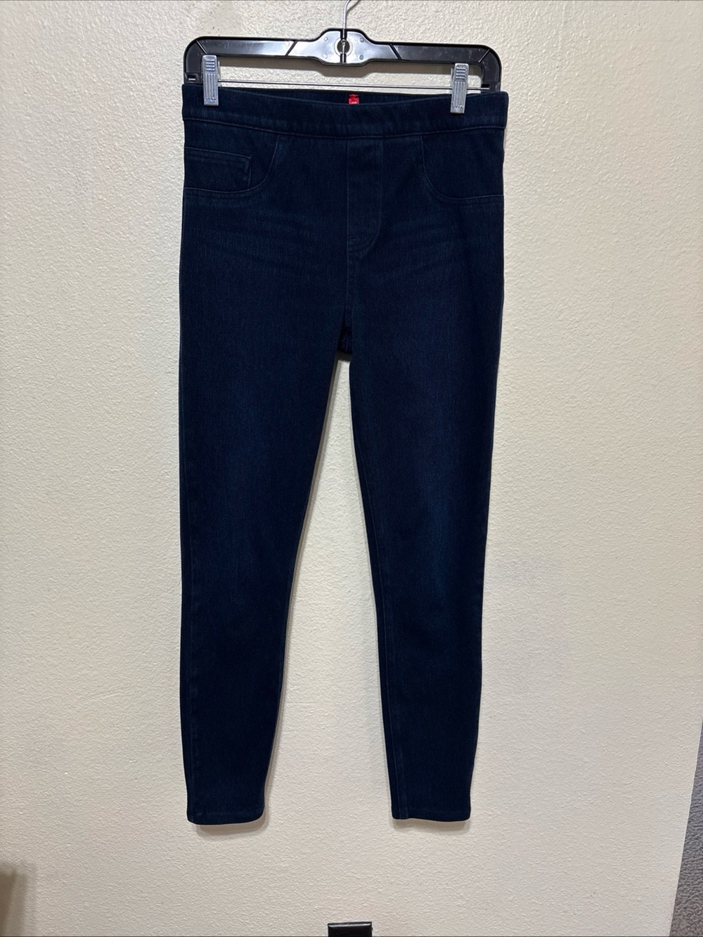 Spanx Women's Denim Leggings Skinny Blue Dark Wash Stretch Pull On Jeggings M